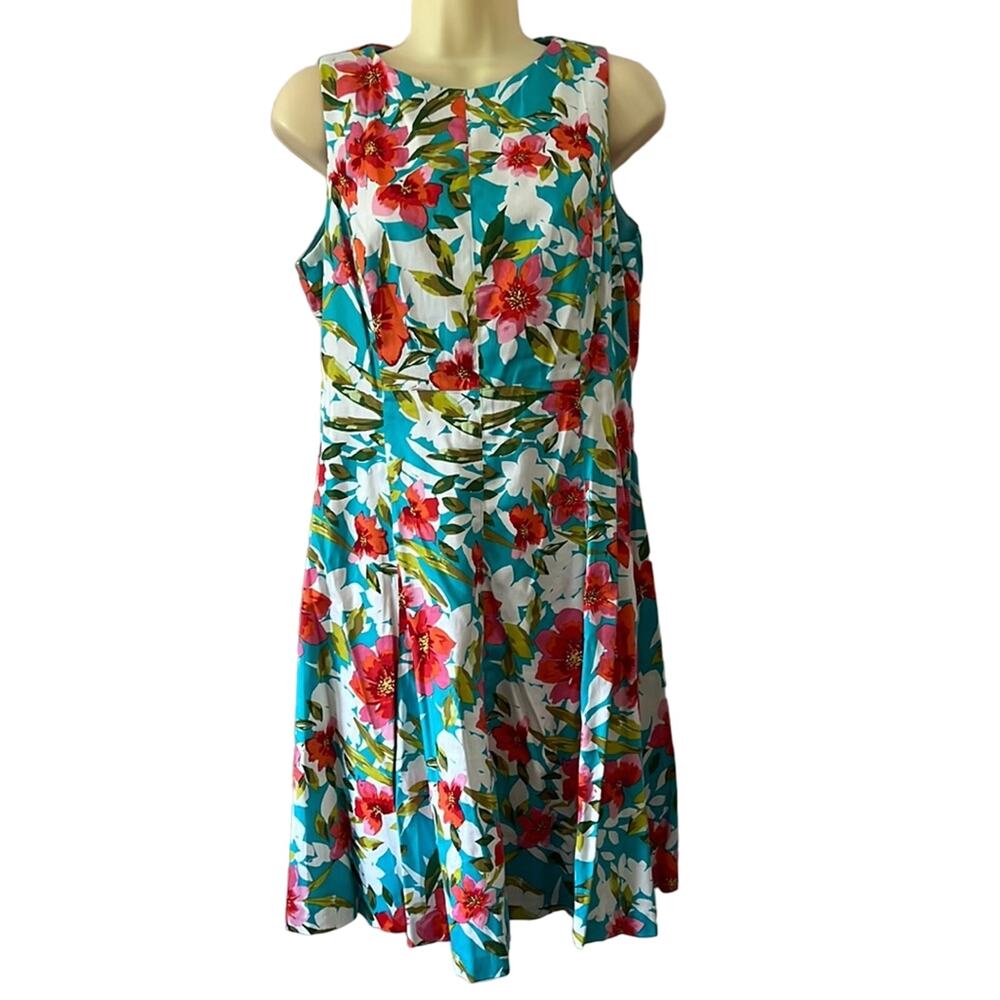 American Living Size 12 Floral Print Flared Dress Cottagecore Sleeveless Summer